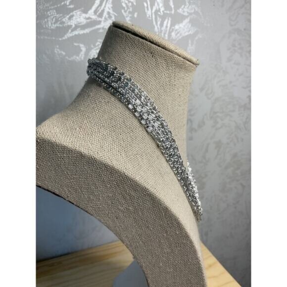 Sarah Coventry Signed Silver Tone Multi Layered Necklace - Picture 2 of 5